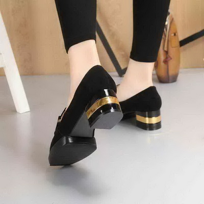 CHANEL Shallow mouth Block heel Shoes Women--037